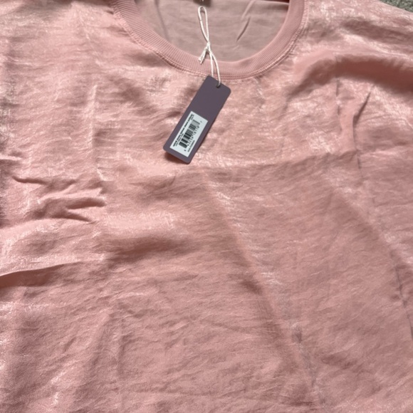 Bare Necessities Satin Jersey long sleeve crew sweater size medium color pink - Picture 7 of 14